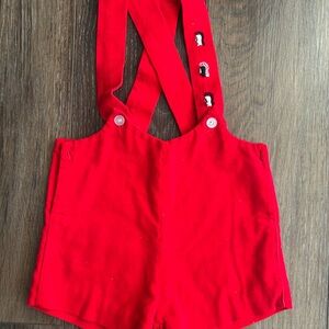 Vintage Toddler Velvet Viking Suspender Shorts